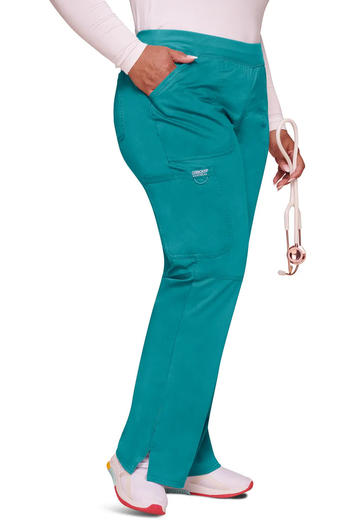 Cherokee Scrubs Women's Mid Rise Straight Leg Pull-on Pant Teal | scrub-supply.com