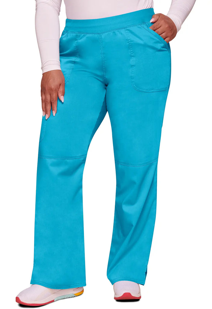 Cherokee Scrubs Mid Rise Straight Leg Pull-on Pant Turquoise | scrub-supply.com