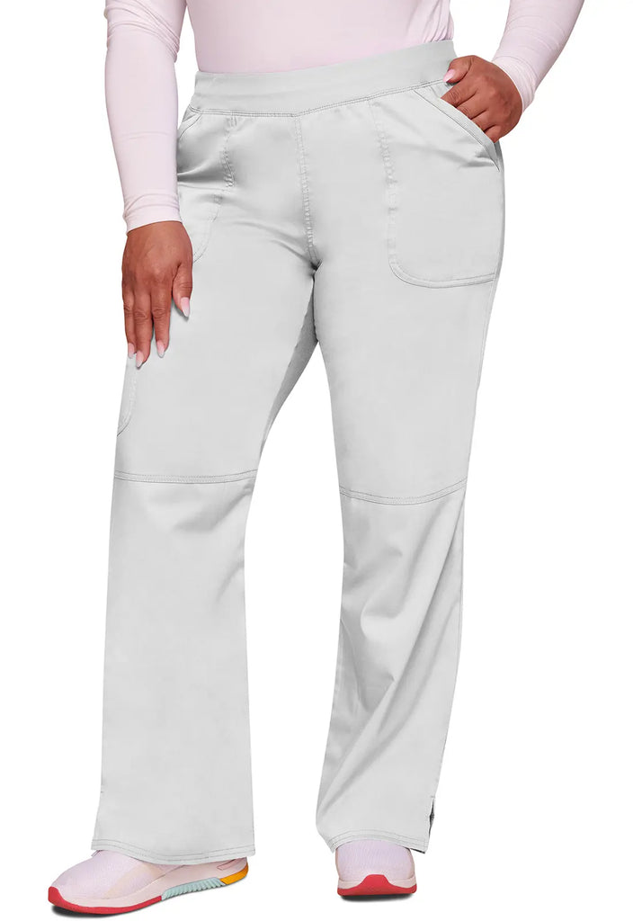 Cherokee Scrubs Mid Rise Straight Leg Pull-on Pant White | scrub-supply.com