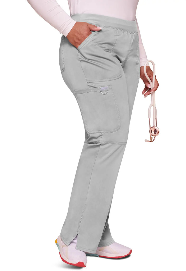 Cherokee Scrubs Mid Rise Straight Leg Pull-on Pant White | scrub-supply.com