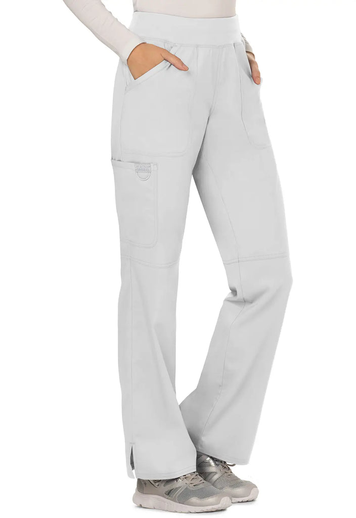 Cherokee Scrubs Women's Mid Rise Straight Leg Pull-on Pant White | scrub-supply.com