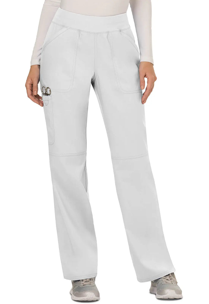 Cherokee Scrubs Women's Mid Rise Straight Leg Pull-on Pant White | scrub-supply.com