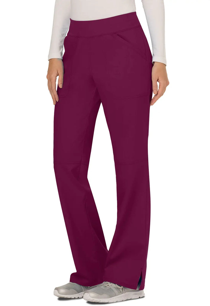 Cherokee Scrubs Women's Mid Rise Straight Leg Pull-on Pant Wine | scrub-supply.com