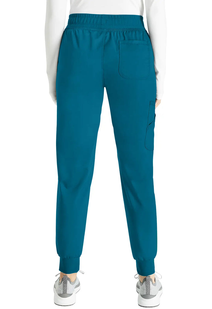 Cherokee Scrubs Women's Mid Rise Jogger Caribbean Blue | scrub-supply.com