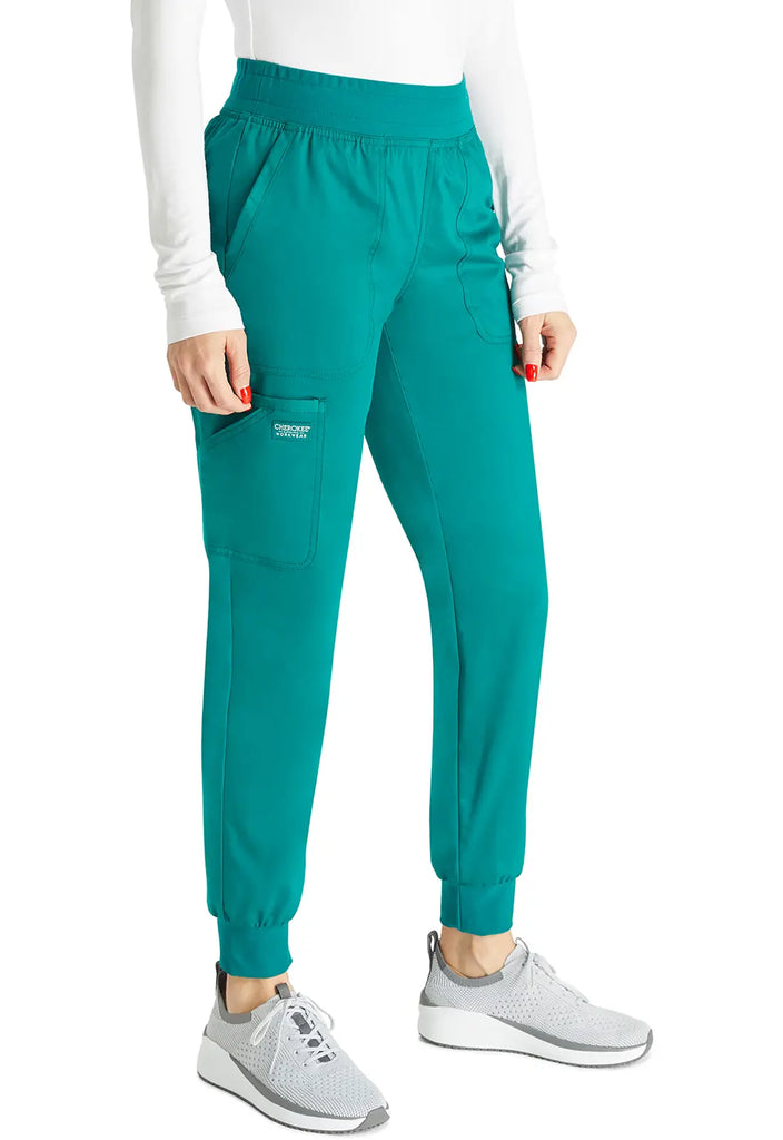 Cherokee Scrubs Women's Mid Rise Jogger Hunter Green | scrub-supply.com