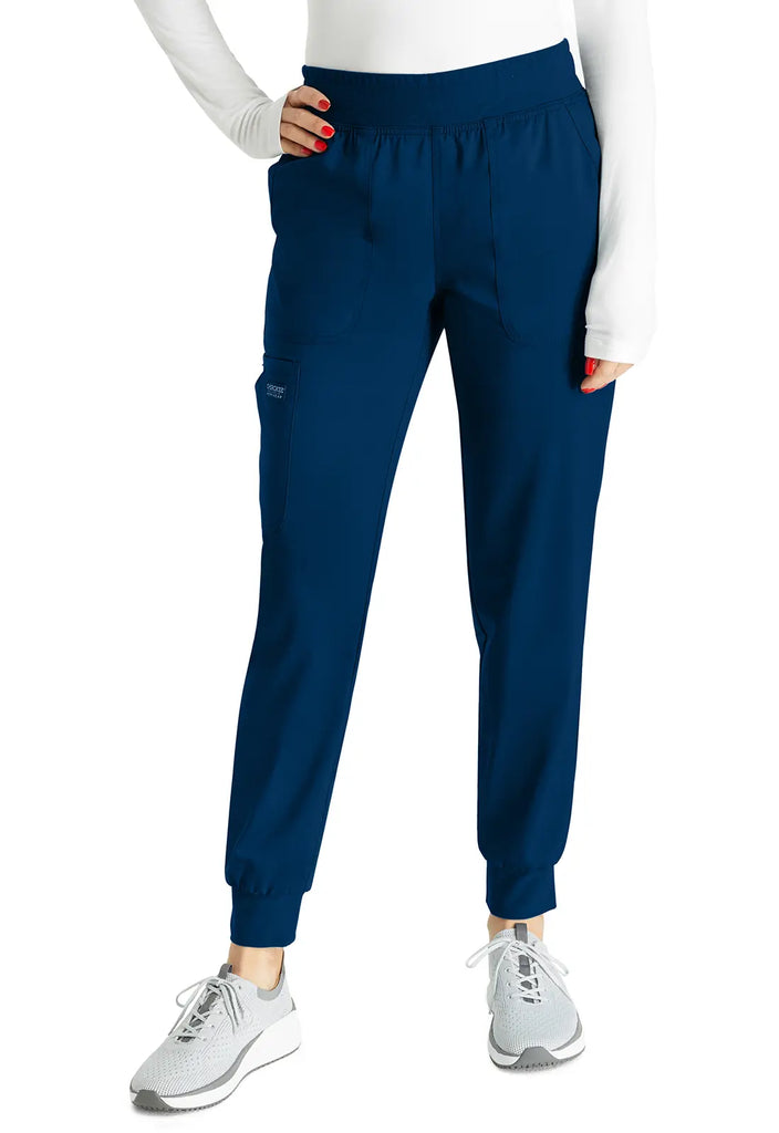 Cherokee Scrubs Women's Mid Rise Jogger Navy | scrub-supply.com