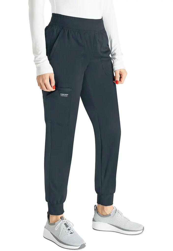 Cherokee Scrubs Women's Mid Rise Jogger Pewter | scrub-supply.com