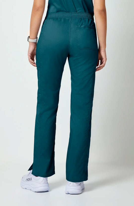 Cherokee Scrubs Women's Mid Rise Moderate Flare Leg Drawstring P Caribbean Blue | scrub-supply.com