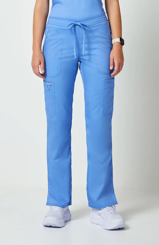 Cherokee Scrubs Women's Mid Rise Moderate Flare Leg Drawstring P Ceil Blue | scrub-supply.com