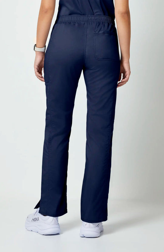 Cherokee Scrubs Women's Mid Rise Moderate Flare Leg Drawstring P Navy | scrub-supply.com