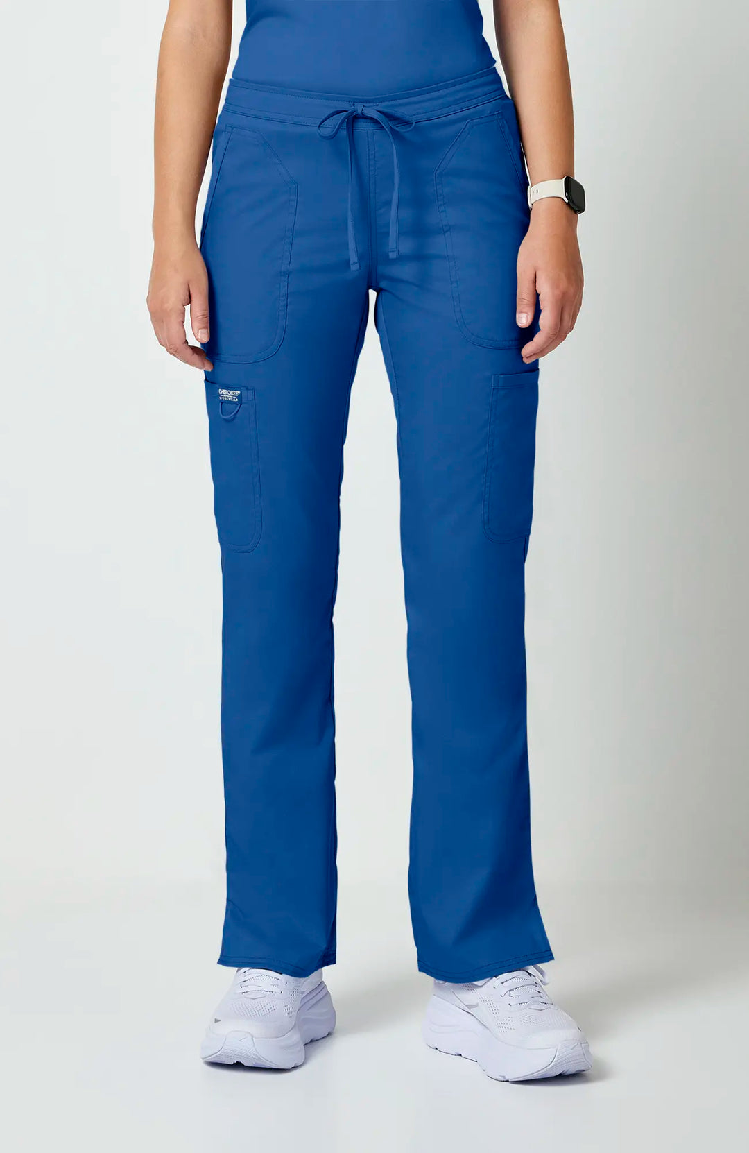 Cherokee Scrubs Women's Mid Rise Moderate Flare Leg Drawstring P Royal Blue | scrub-supply.com