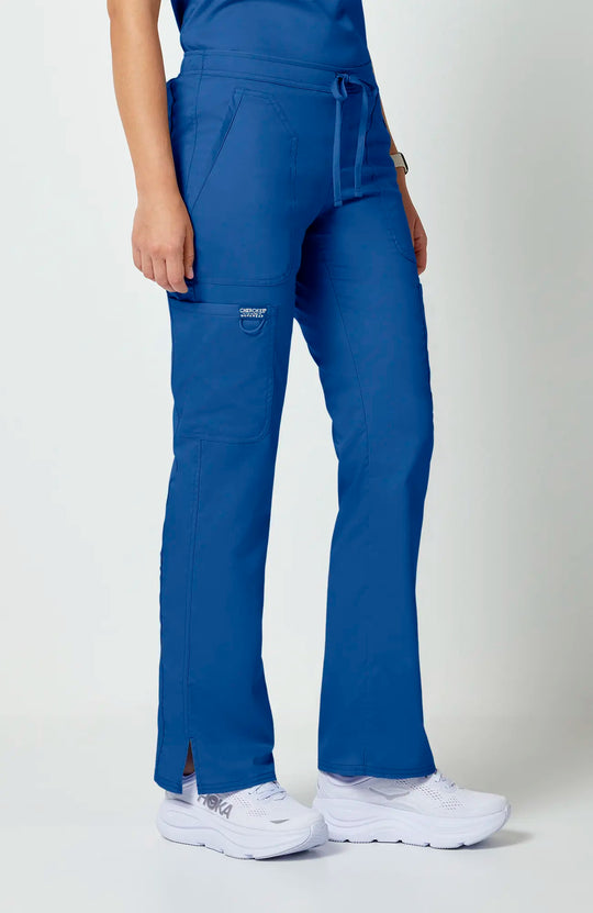 Cherokee Scrubs Women's Mid Rise Moderate Flare Leg Drawstring P Royal Blue | scrub-supply.com