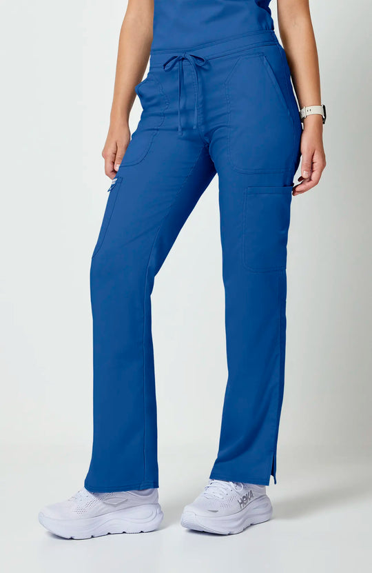 Cherokee Scrubs Women's Mid Rise Moderate Flare Leg Drawstring P Royal Blue | scrub-supply.com