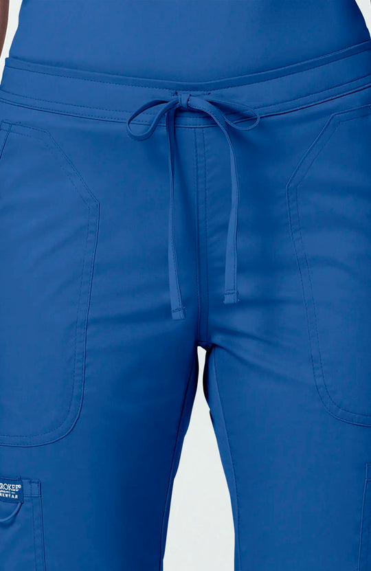 Cherokee Scrubs Women's Mid Rise Moderate Flare Leg Drawstring P Royal Blue | scrub-supply.com