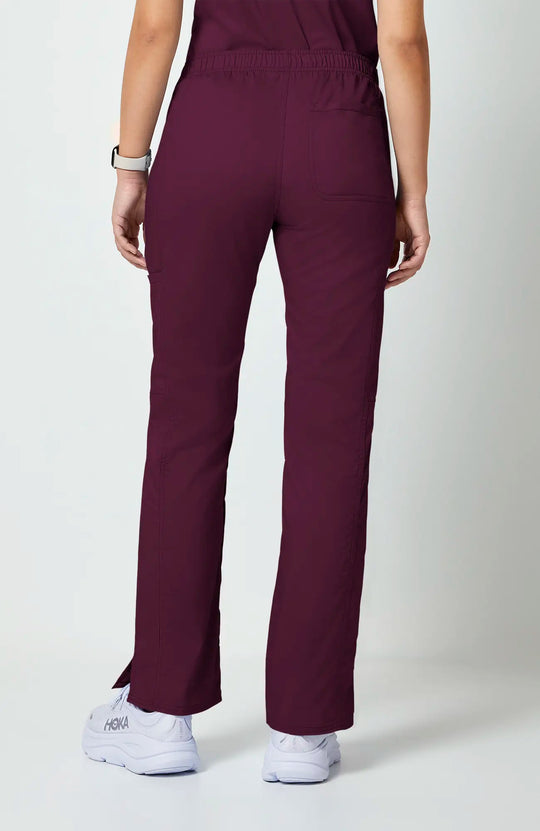 Cherokee Scrubs Women's Mid Rise Moderate Flare Leg Drawstring P Wine | scrub-supply.com