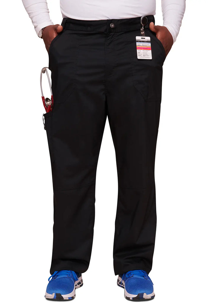 Cherokee Scrubs Men's Mid Rise Tapered Leg Pant Black | scrub-supply.com