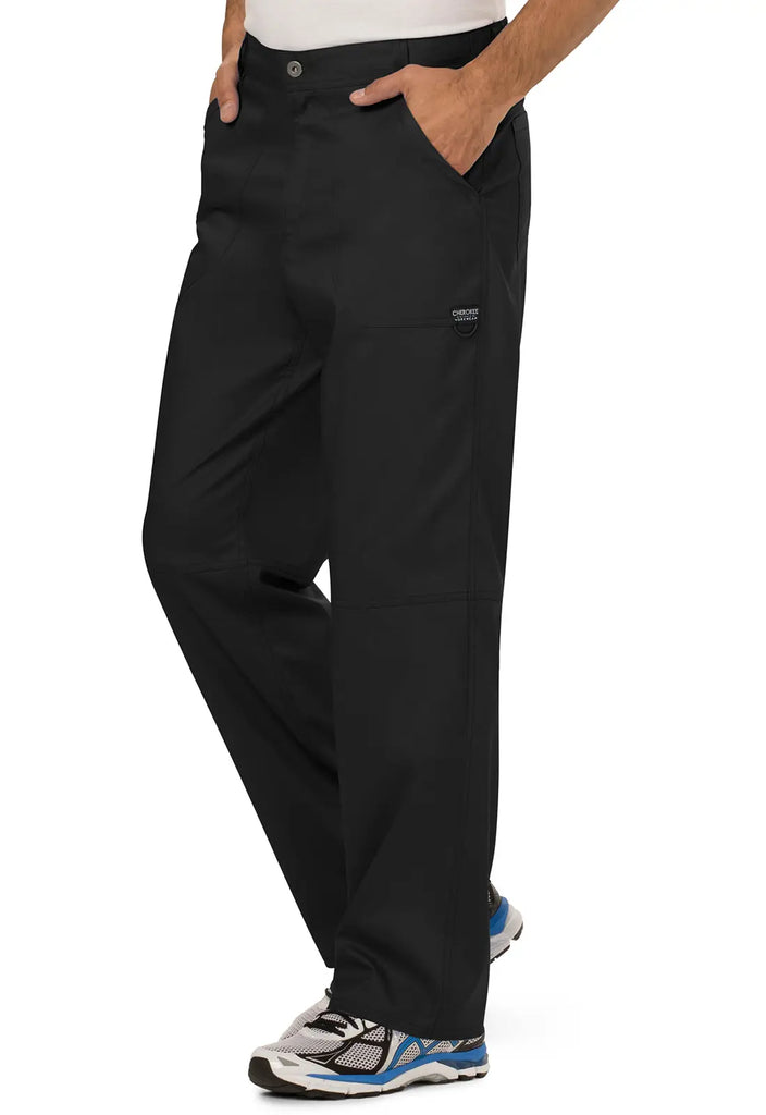 Cherokee Scrubs Men's Mid Rise Tapered Leg Pant Black | scrub-supply.com