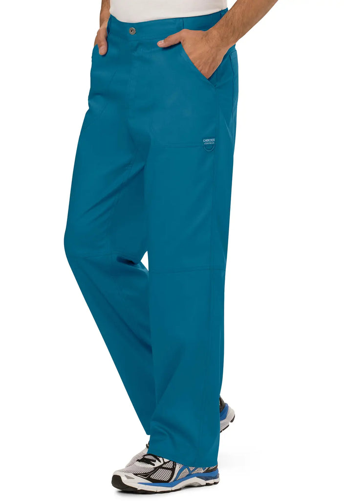 Cherokee Scrubs Men's Mid Rise Tapered Leg Pant Caribbean Blue | scrub-supply.com