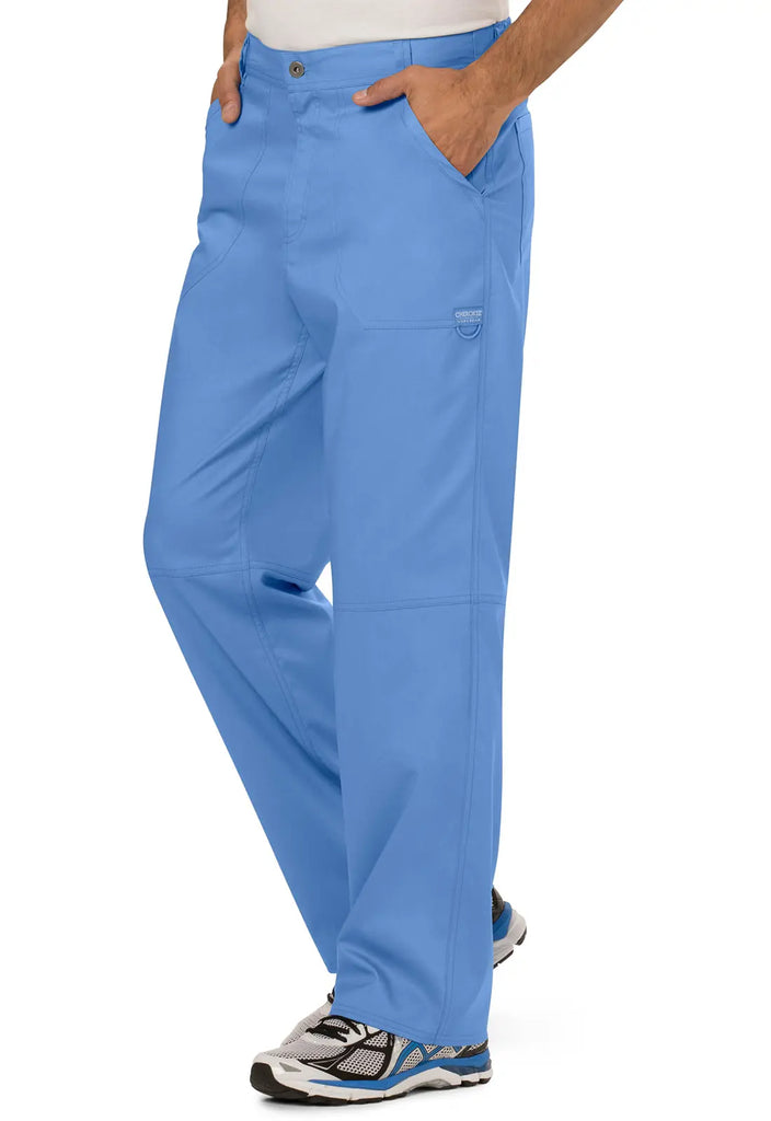 Cherokee Scrubs Men's Mid Rise Tapered Leg Pant Ceil Blue | scrub-supply.com