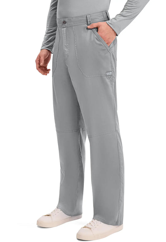 Cherokee Scrubs Men's Mid Rise Tapered Leg Pant Grey | scrub-supply.com