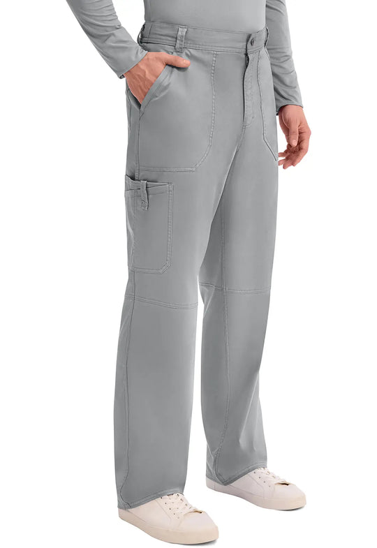 Cherokee Scrubs Men's Mid Rise Tapered Leg Pant Grey | scrub-supply.com