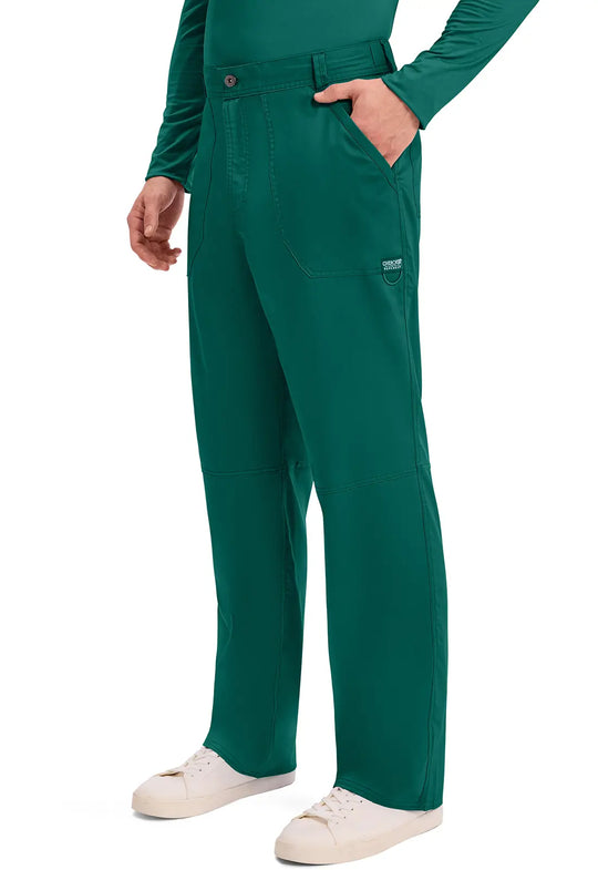 Cherokee Scrubs Men's Mid Rise Tapered Leg Pant Hunter Green | scrub-supply.com