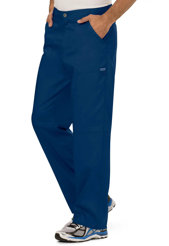 Cherokee Scrubs Men's Mid Rise Tapered Leg Pant Navy | scrub-supply.com