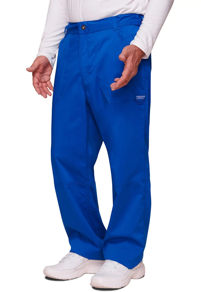 Cherokee Scrubs Men's Mid Rise Tapered Leg Pant Royal Blue | scrub-supply.com