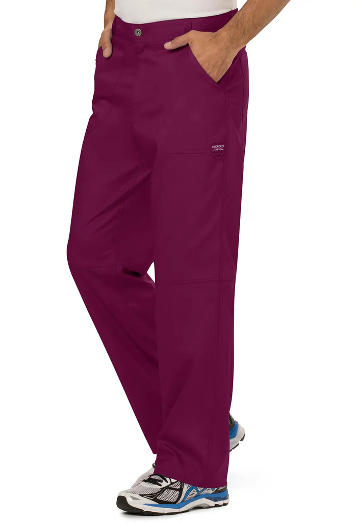 Cherokee Scrubs Men's Mid Rise Tapered Leg Pant Wine | scrub-supply.com