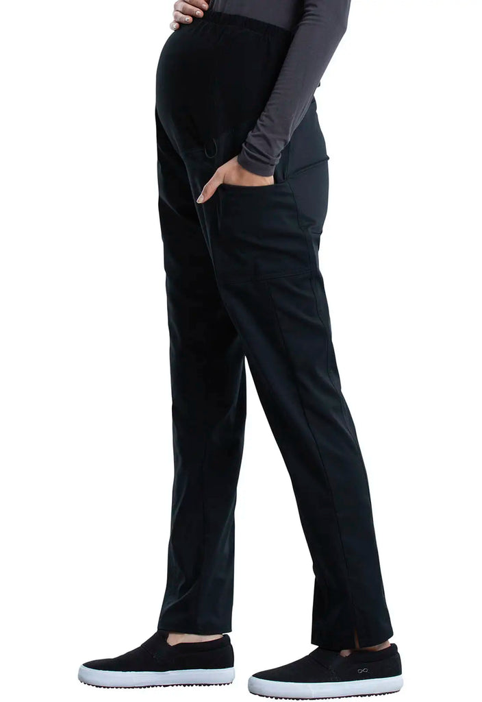 Cherokee Scrubs Maternity Straight Leg Pant Black | scrub-supply.com