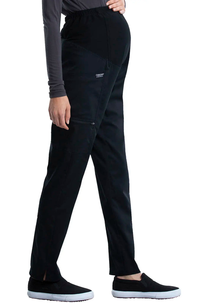 Cherokee Scrubs Maternity Straight Leg Pant Black | scrub-supply.com