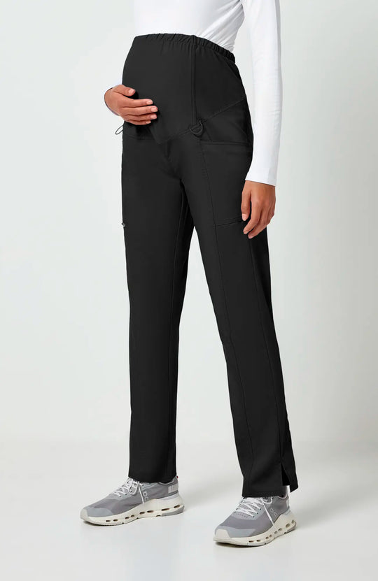 Cherokee Scrubs Maternity Straight Leg Pant Black | scrub-supply.com