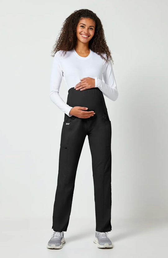 Cherokee Scrubs Maternity Straight Leg Pant Black | scrub-supply.com