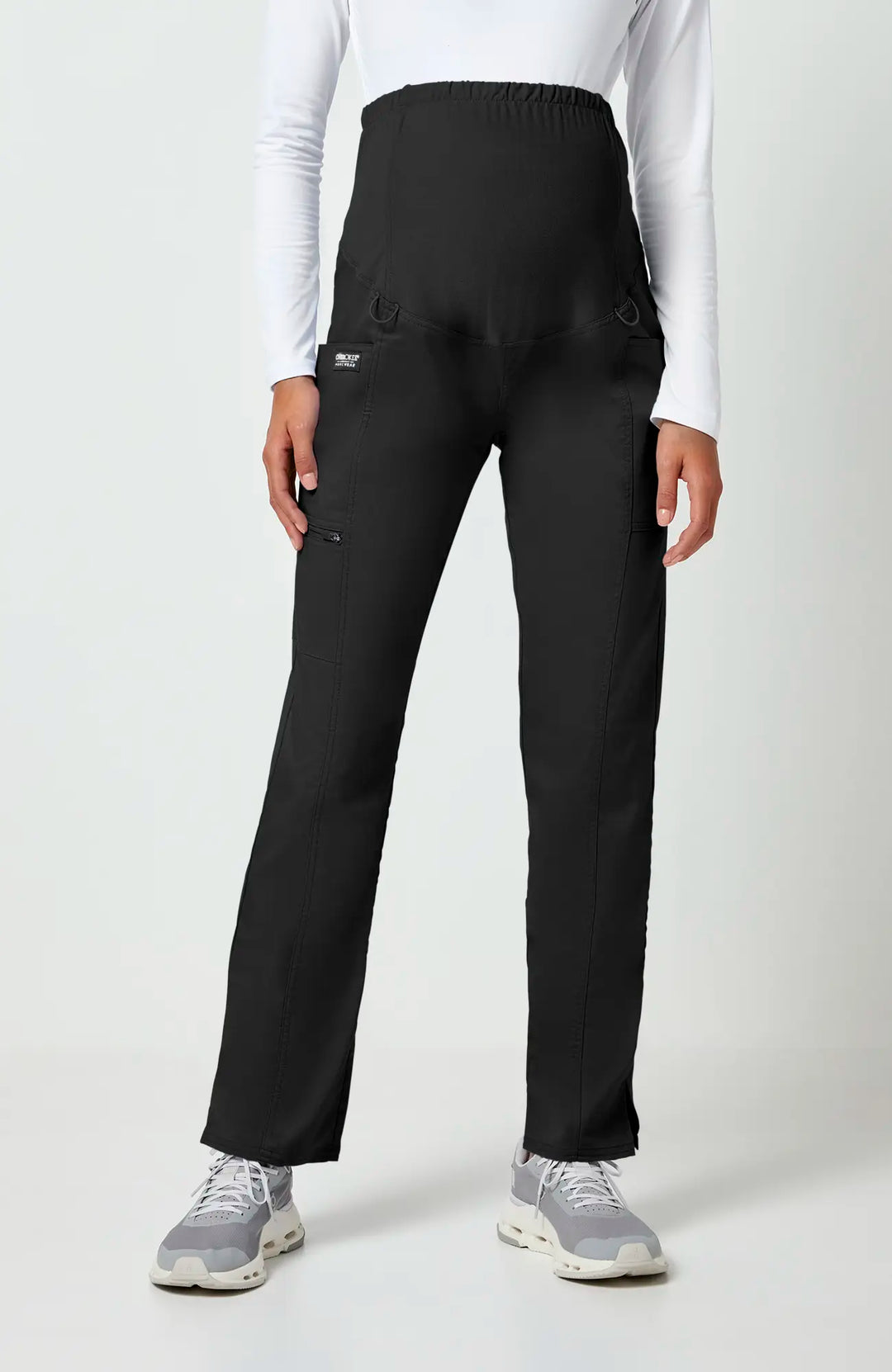 Cherokee Scrubs Maternity Straight Leg Pant Black | scrub-supply.com