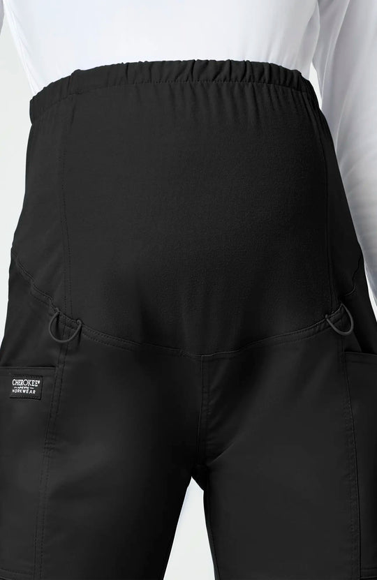 Cherokee Scrubs Maternity Straight Leg Pant Black | scrub-supply.com