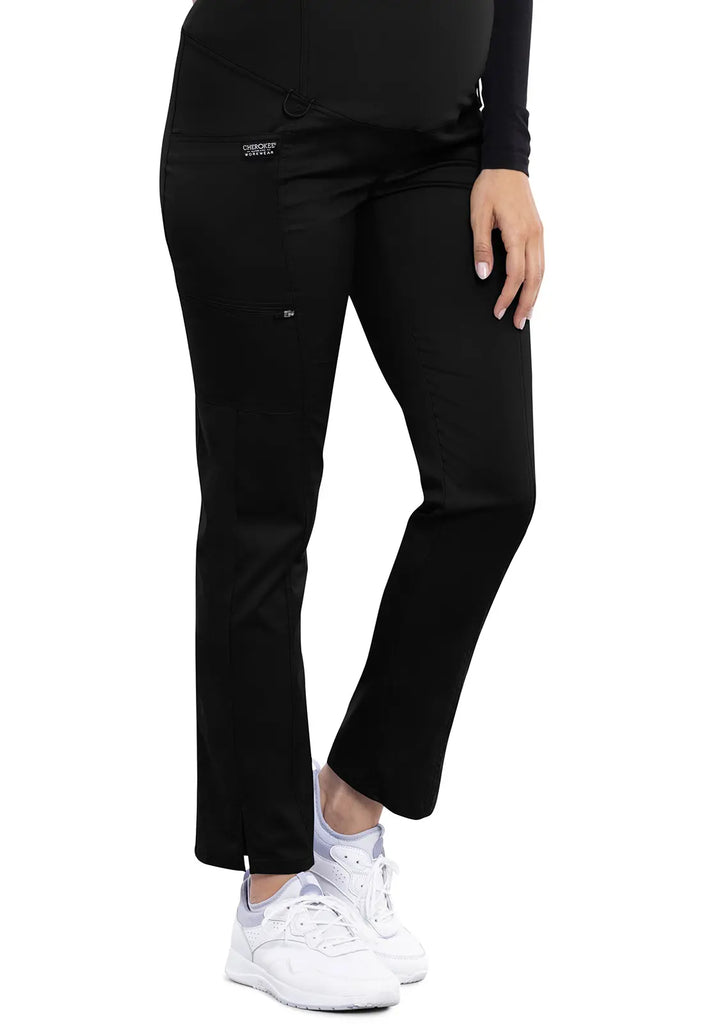 Cherokee Scrubs Maternity Straight Leg Pant Black | scrub-supply.com