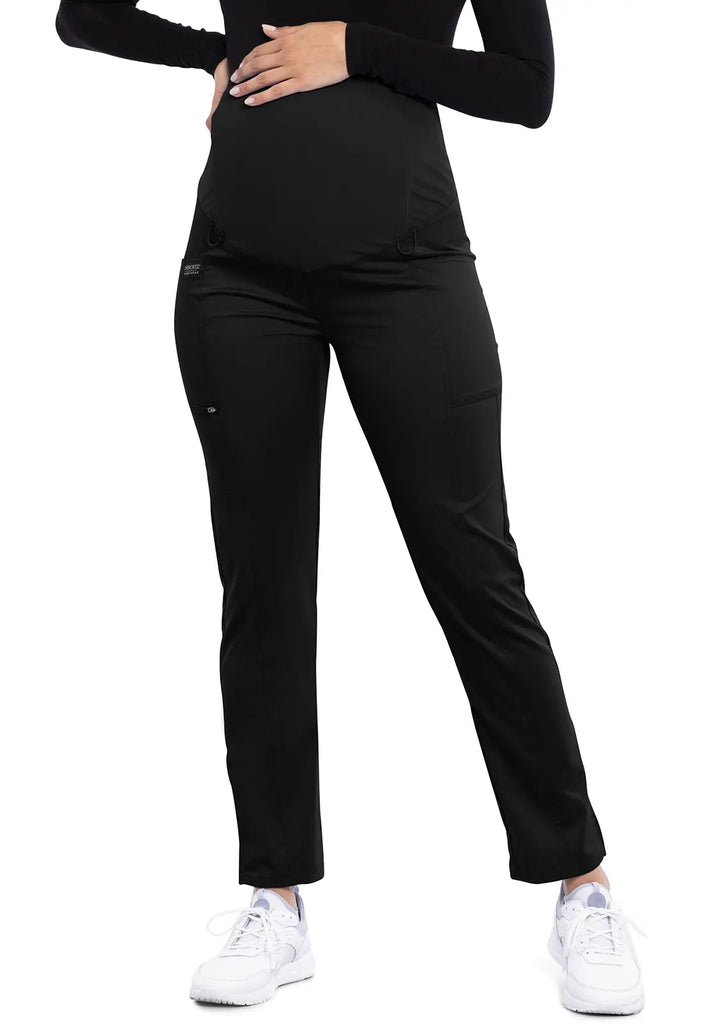 Cherokee Scrubs Maternity Straight Leg Pant Black | scrub-supply.com