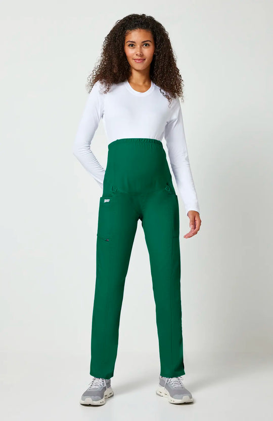 Cherokee Scrubs Maternity Straight Leg Pant Hunter Green | scrub-supply.com
