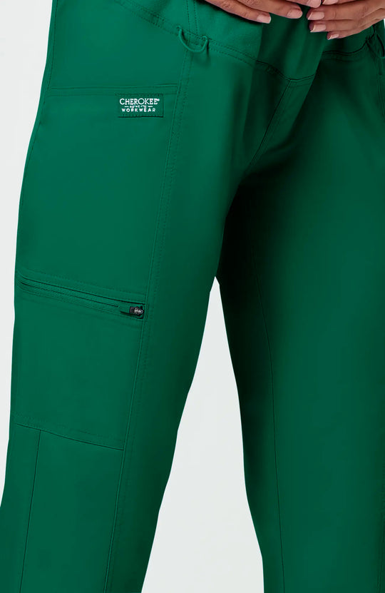 Cherokee Scrubs Maternity Straight Leg Pant Hunter Green | scrub-supply.com