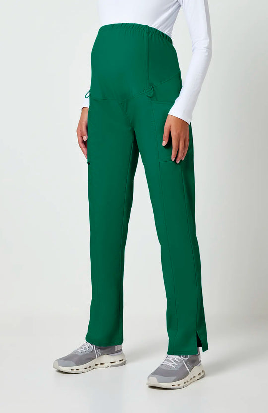 Cherokee Scrubs Maternity Straight Leg Pant Hunter Green | scrub-supply.com