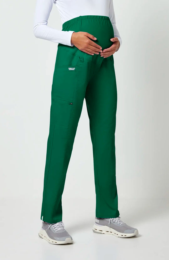 Cherokee Scrubs Maternity Straight Leg Pant Hunter Green | scrub-supply.com