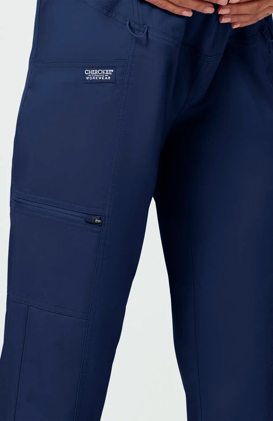 Cherokee Scrubs Maternity Straight Leg Pant Navy | scrub-supply.com