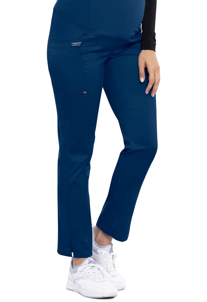 Cherokee Scrubs Maternity Straight Leg Pant Navy | scrub-supply.com