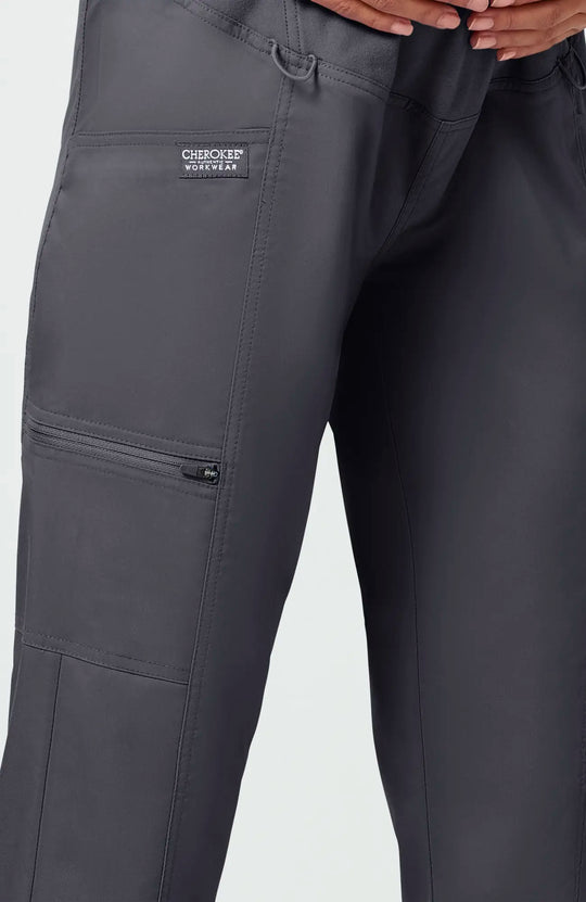 Cherokee Scrubs Maternity Straight Leg Pant Pewter | scrub-supply.com