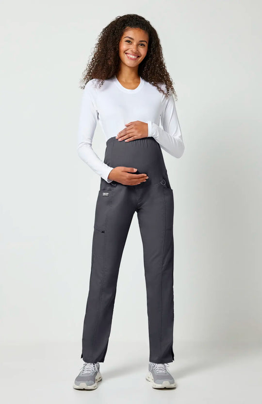Cherokee Scrubs Maternity Straight Leg Pant Pewter | scrub-supply.com