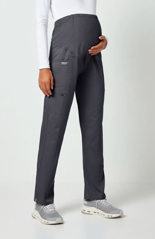 Cherokee Scrubs Maternity Straight Leg Pant Pewter | scrub-supply.com