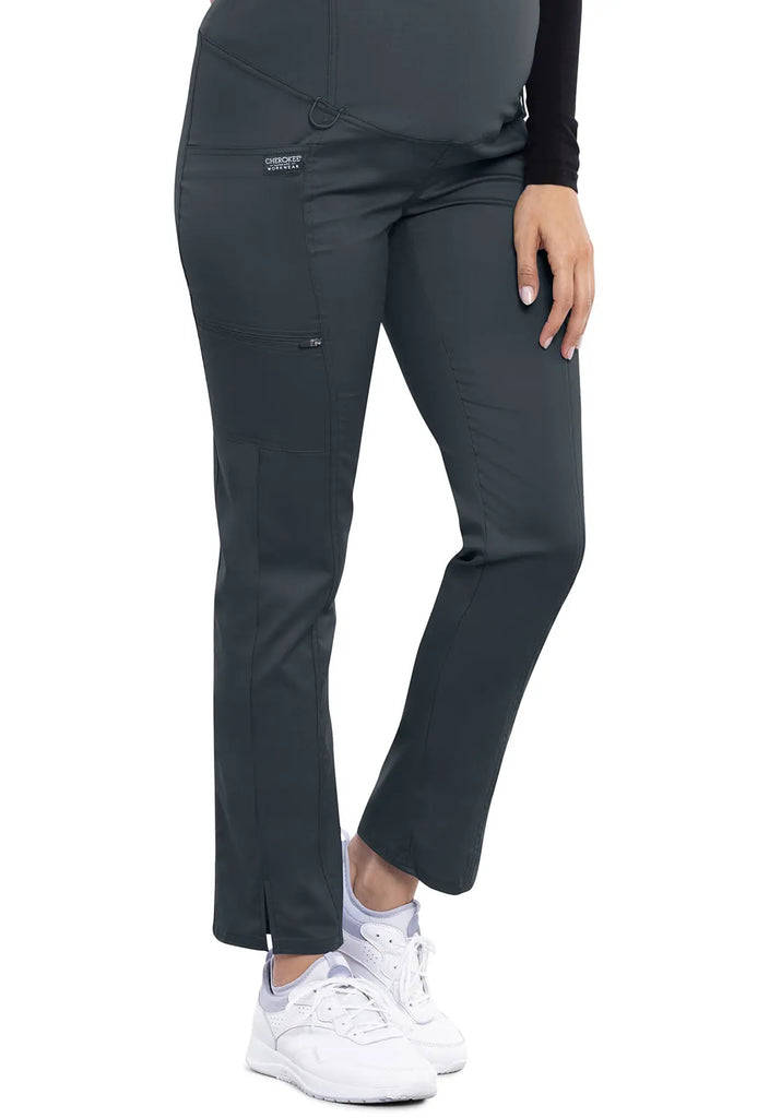 Cherokee Scrubs Maternity Straight Leg Pant Pewter | scrub-supply.com