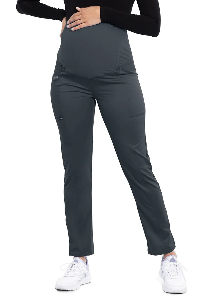 Cherokee Scrubs Maternity Straight Leg Pant Pewter | scrub-supply.com