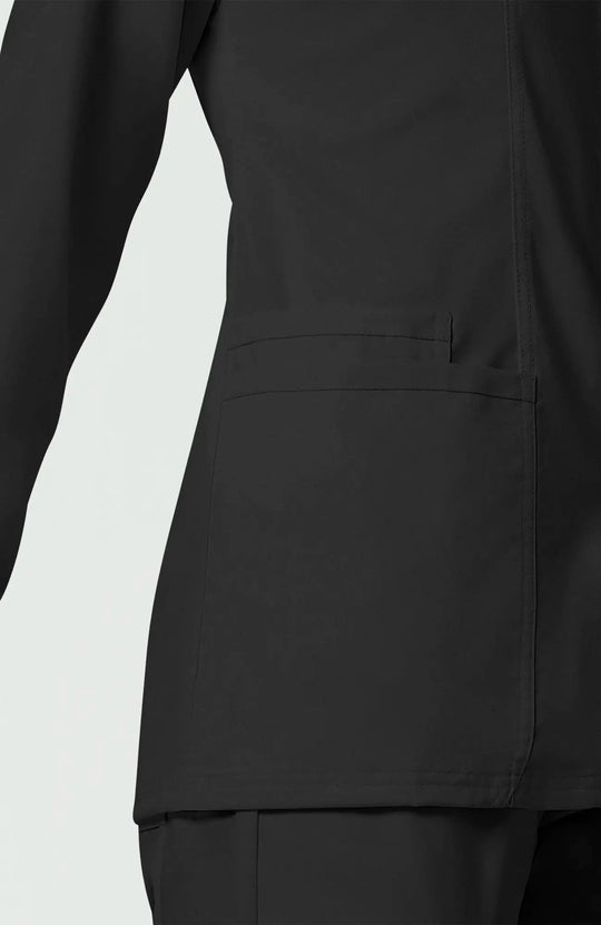 Cherokee Scrubs Women's Snap Front Warm-up Jacket Black | scrub-supply.com