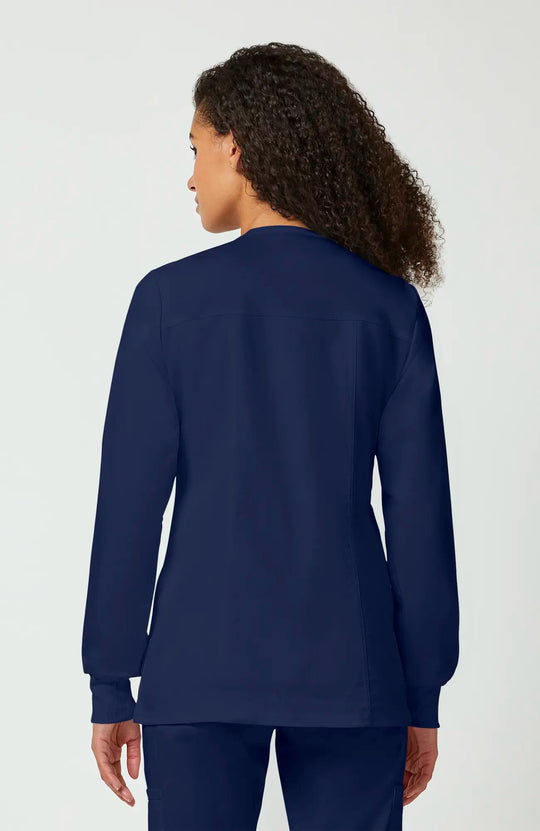 Cherokee Scrubs Women's Snap Front Warm-up Jacket Navy | scrub-supply.com